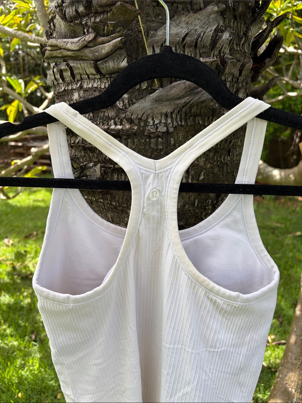 lululemon athletica White Ribbed Racerback Tank - Picture 2 of 4